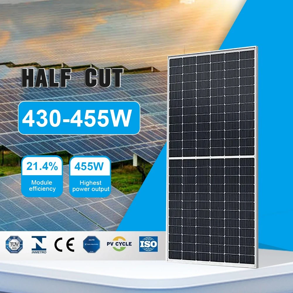 Class a+ Solar Modules Tier 1 Half Cell Solar Panel System Mono Perc 400W 410W 450W 550W 670W Mono Half Cut Crystalline Solar Panel
