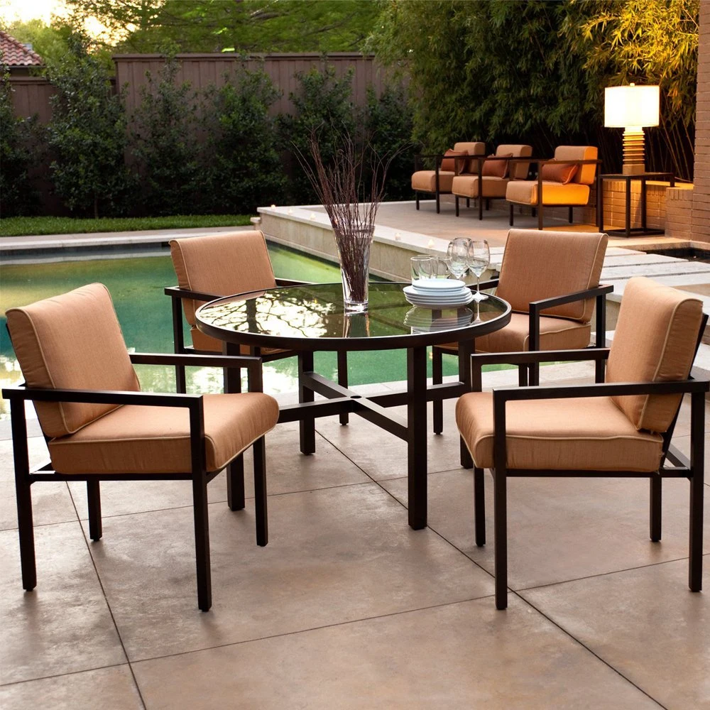6 Piece Patio Dining Set Outdoor Bistro Table Chairs Umbrella Garden Furniture