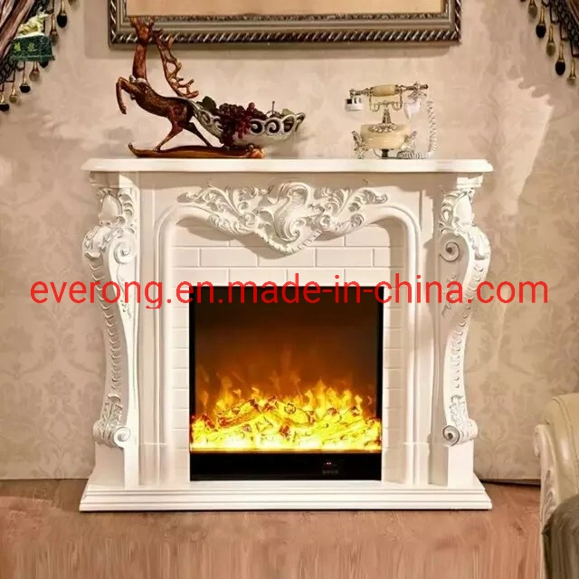 Popular Design Natural Stone Fireplace with White/Beige Marble