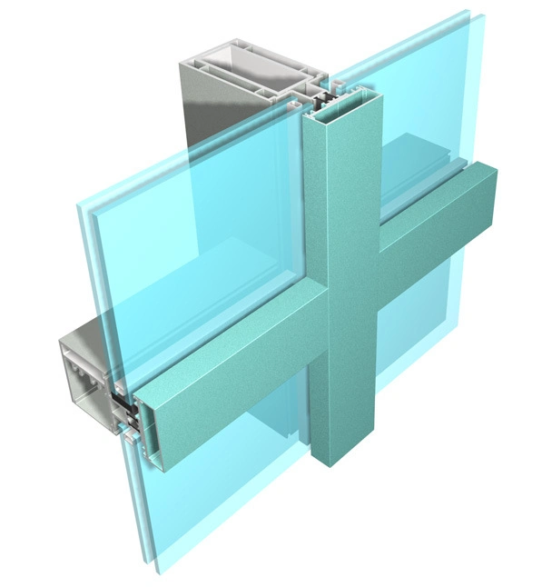 Aluminum Curtain Wall Profile Glass Curtain Walls Accessories for Outside Building Decoration