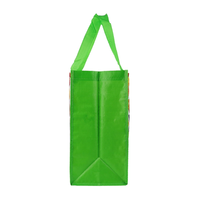 Custom Green PP Woven Reusable Grocery Packaging Large Eco Shopping Bag