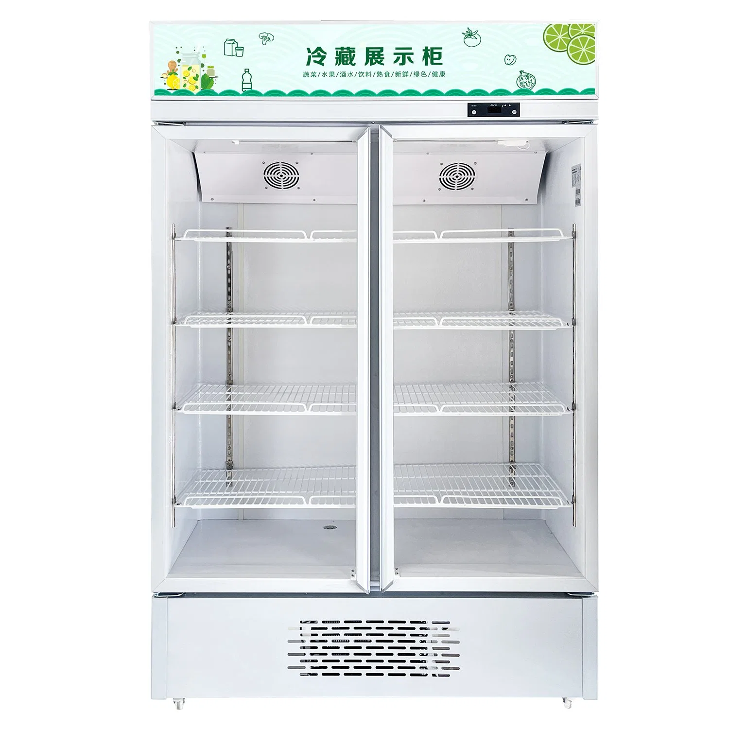 Frigorífico de apresentação vertical com logótipo personalizado para refrigerador de bebidas comercial Congelador