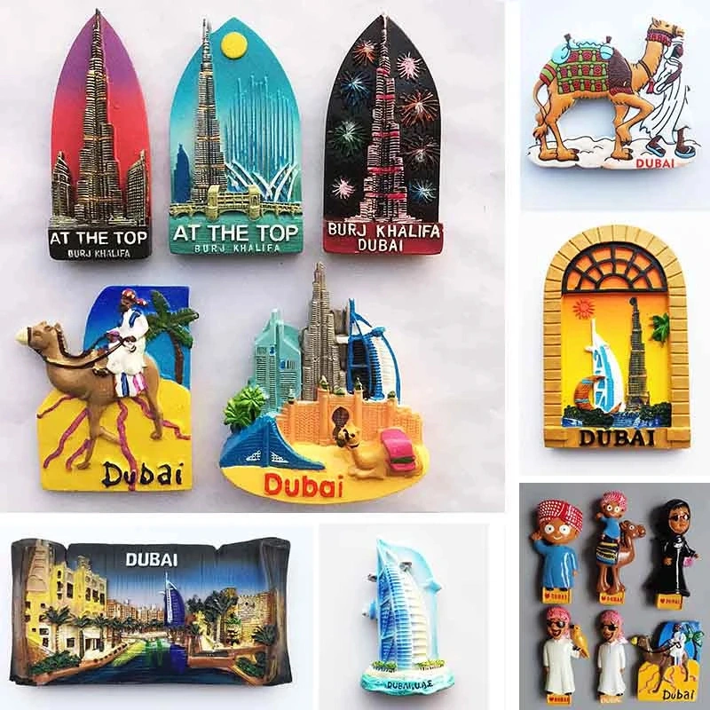 Wholesale Custom Logo Dubai Tourist Souvenirs Saudi Arabia Fridge Magnets
