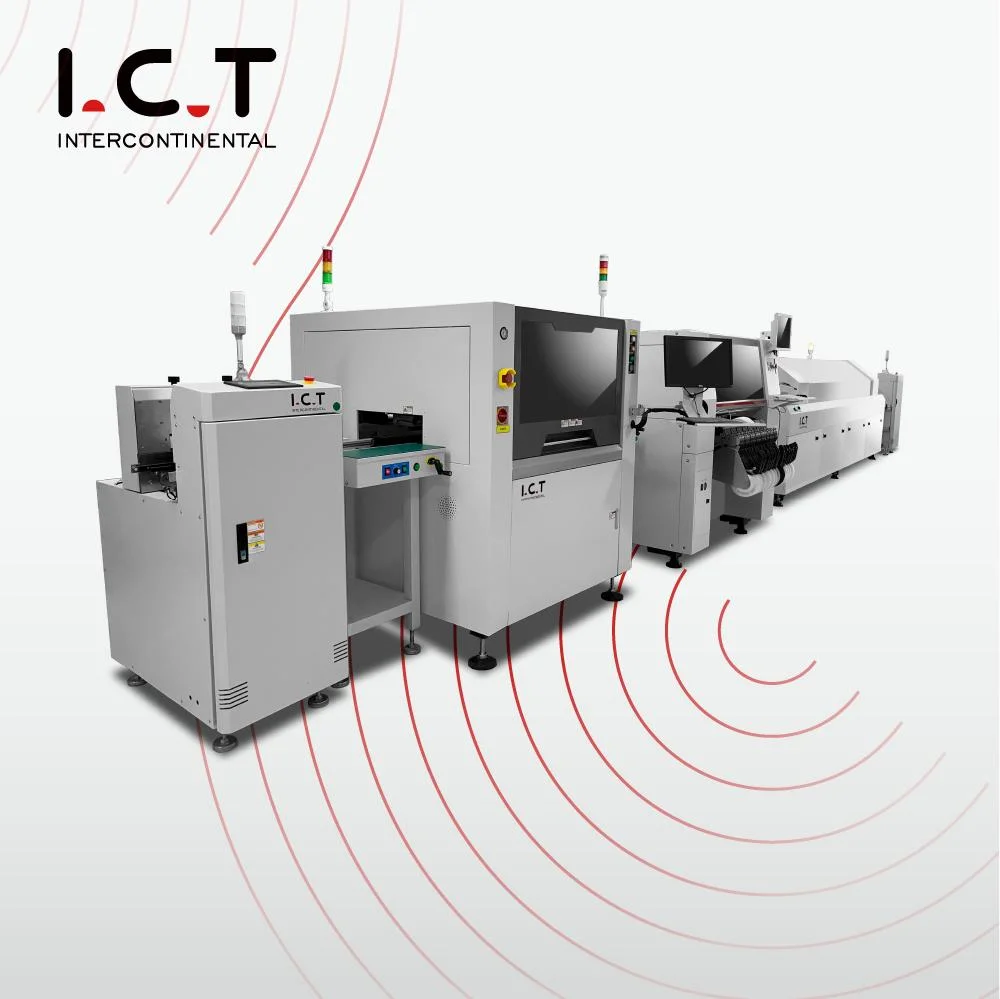 I. C. T High Performance SMT Production Line LED Semi Auto SMT Line with Good Services