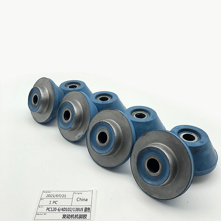 High-Quality Multiple Types/Size Flexible Rubber Mounts Blue Engine Excavator Parts Engine Cushion for PC120-6 4D102 PC138us