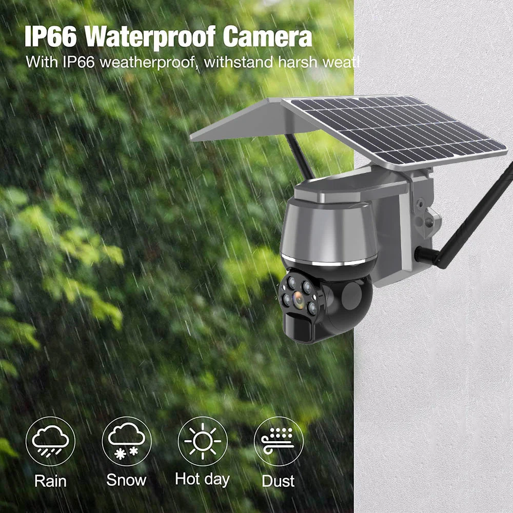 Outdoor Wireless HD Surveillance CCTV Camera 1080P Solar Powered Security WiFi Camera