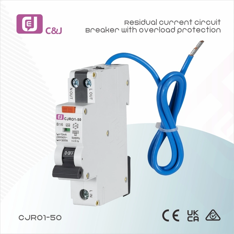 1p+N Residual Current Circuit Breaker with Overload Protection RCBO