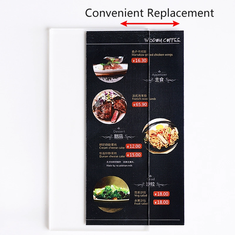 Acrylic Restaurant Menu Holder for Advertising and Display