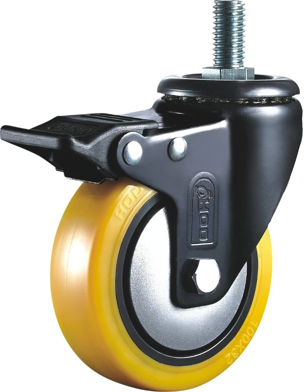 Industrial Rubber PU Cart Caster Wheels Swivel Trolley Castor