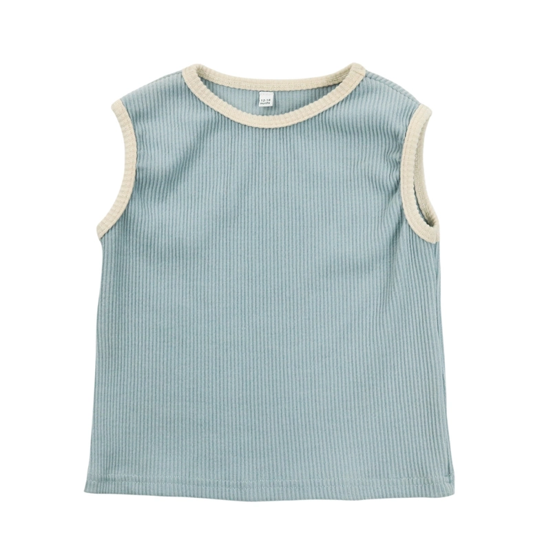 Commerce de gros bébé vêtements pour enfants Vest Shirt pour Fille Garçon chemise Solid Color Toddler Vêtements