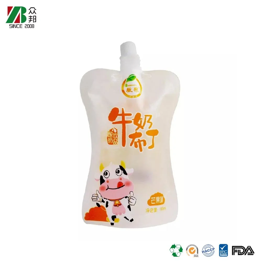 Factory custom soft plastic printed laminated packing materials yogurt packaging bag