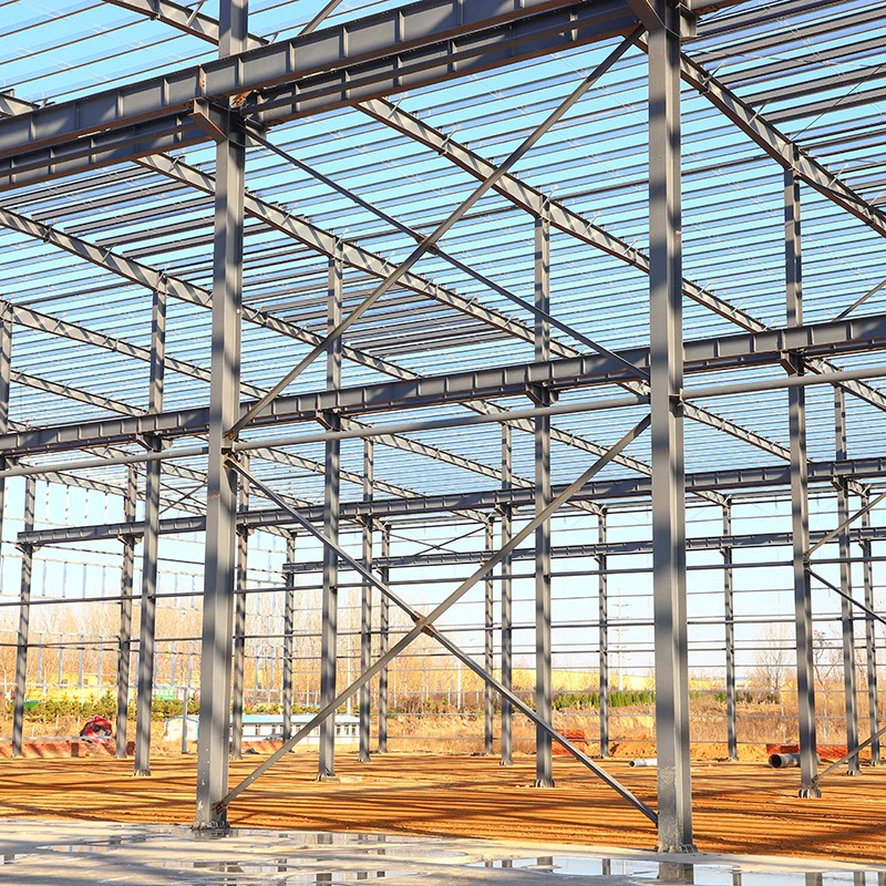 Bâtiment préfabriqué en structure métallique d'entrepôt à ossature en acier pour atelier.