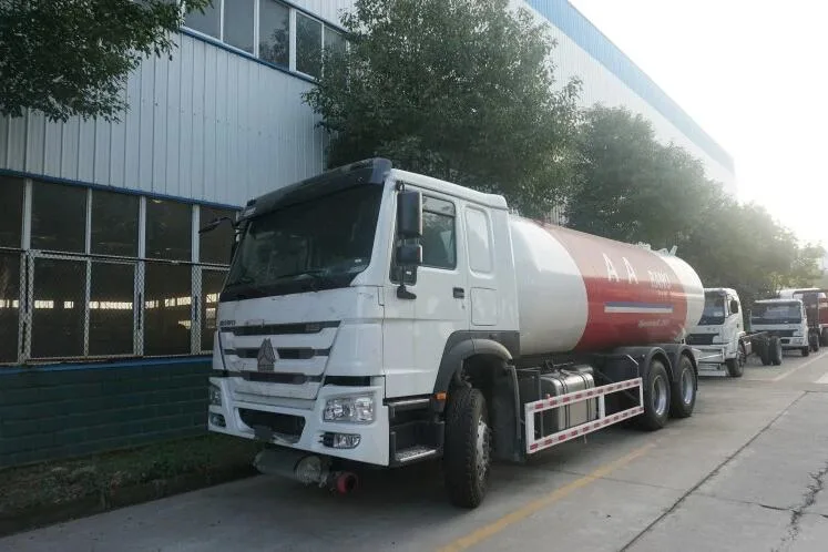 HOWO 290HP 20000L 10mt Propane Gas Tanker Truck 10tons LPG Bobtail with Sun Shelter