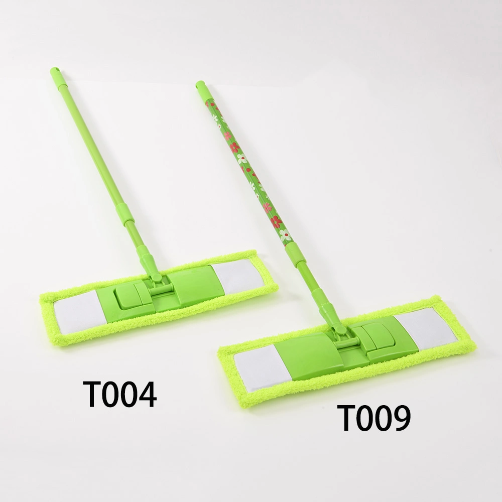 Muticolor Microfiber Plastic-Coated Stick Floor Cleaning Flat Mop