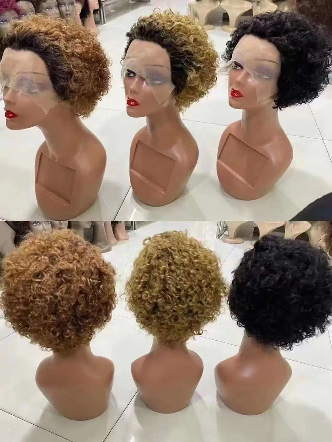 Wholesale/Supplier Hair Virgin Human Hair Kinky Curly Hair Pixie Wigs