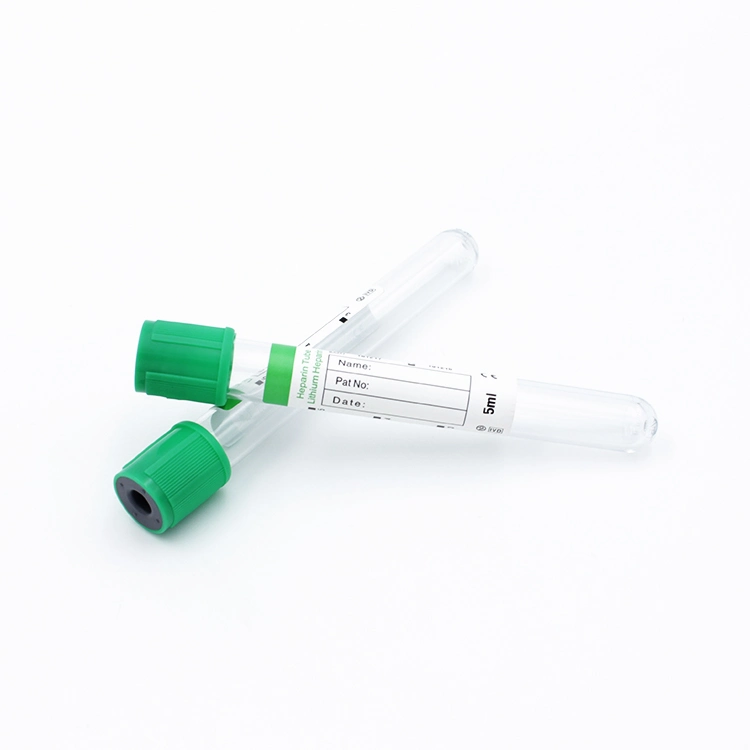 Laboratório de testes de coagulação heparina sódica tampa verde Sangue de depressão do tubo de coleta