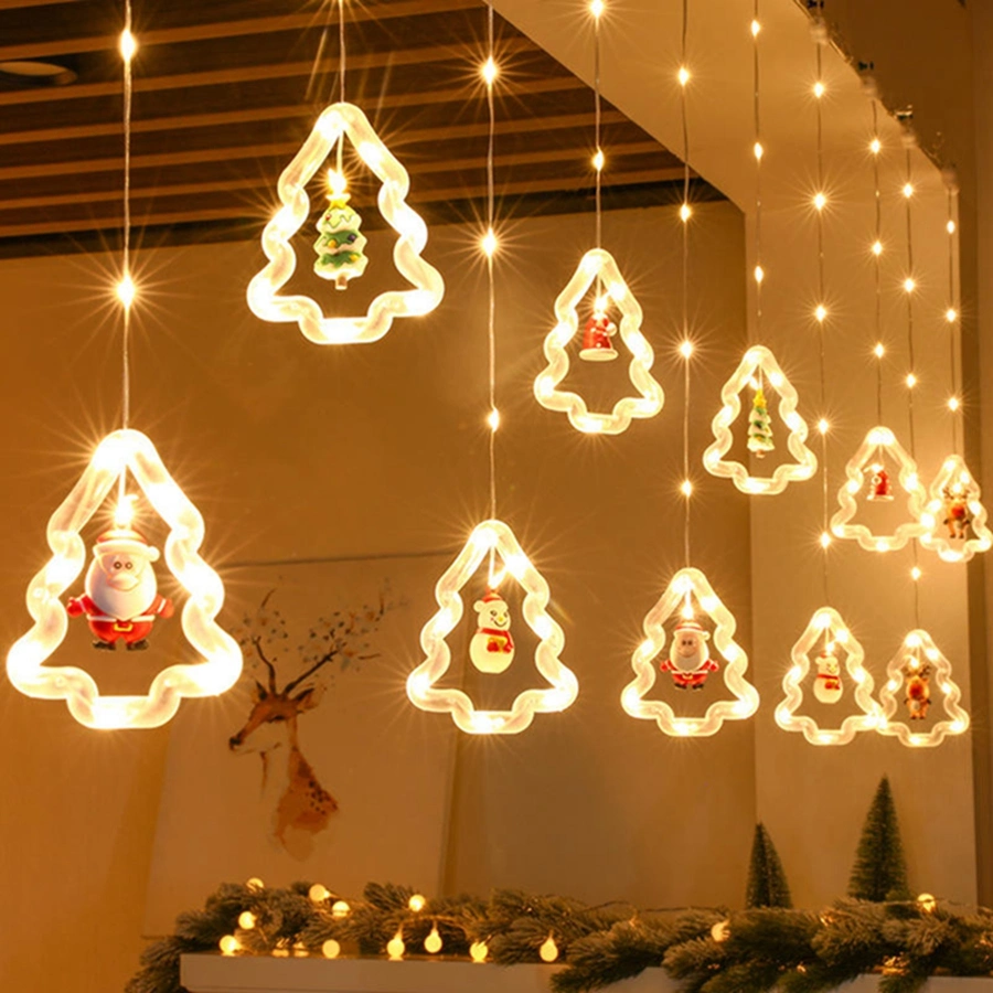 ديكورات حفلة عيد الميلاد نافذة LED مركز تسوق كوانيس أيس ستريب المصابيح 3D معلقة عيد الميلاد أضواء عيد الميلاد