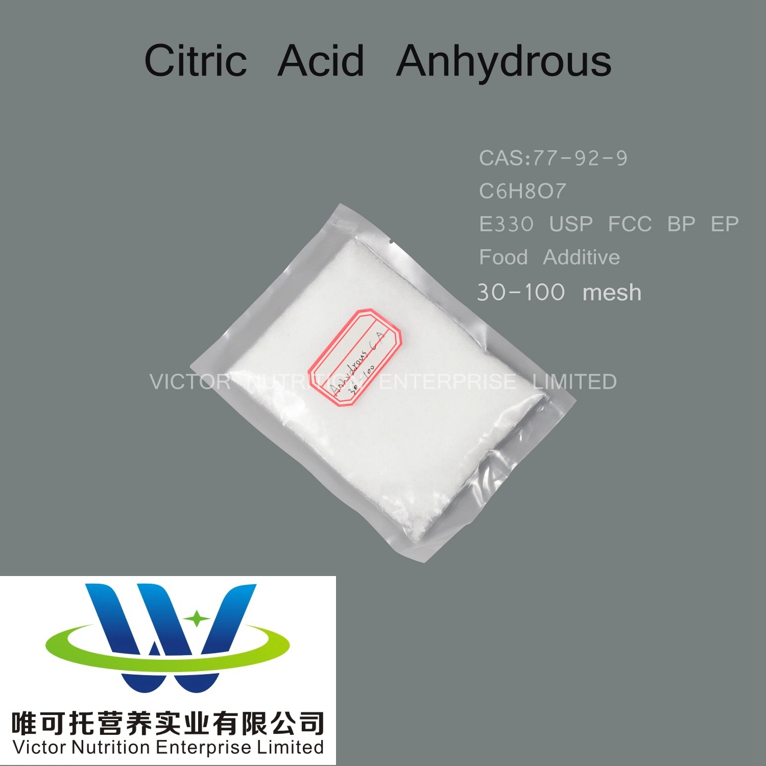 China Supply Food Grade Citric Acid Anhydrous with Low Price CAS: 77-92-9