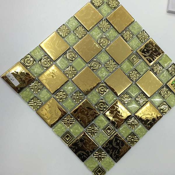 30X30 Cheap Price Mixcolor Polished Crystal Glass Mosaic Tile