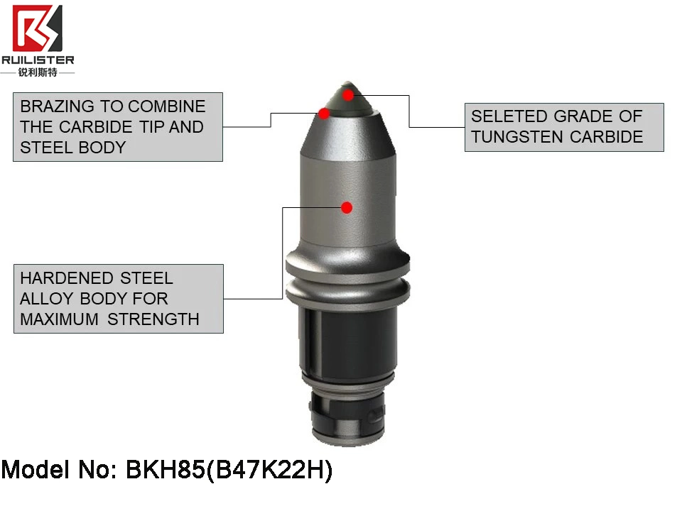 Piezas de maquinaria de minería de Bullet dientes B47K22h Martillo Herramienta para el equipo de perforación rotativa