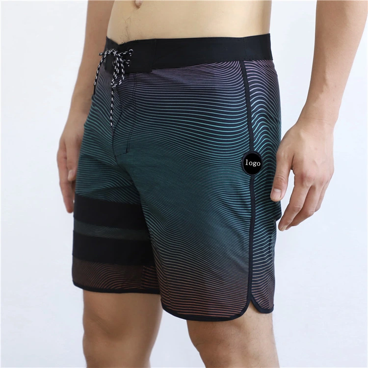 Custom Logo Breathable Men's Swim Trunks Quick Dry Swim Shorts Beach Pants with Pockets