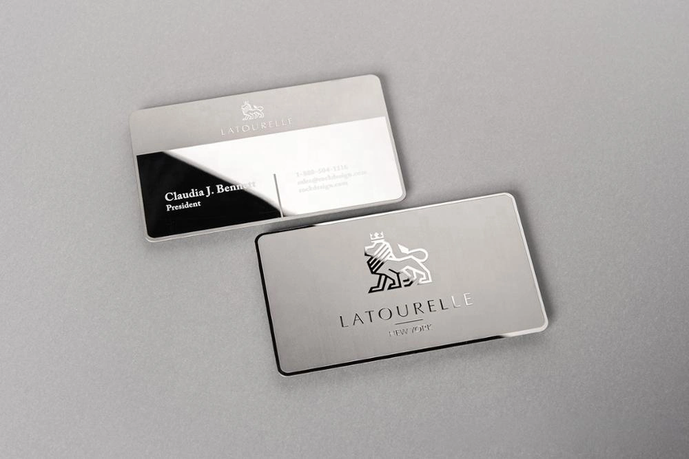 Custom or véritable or rose métallique en acier inoxydable Business Card Carte VIP Fashion Boss