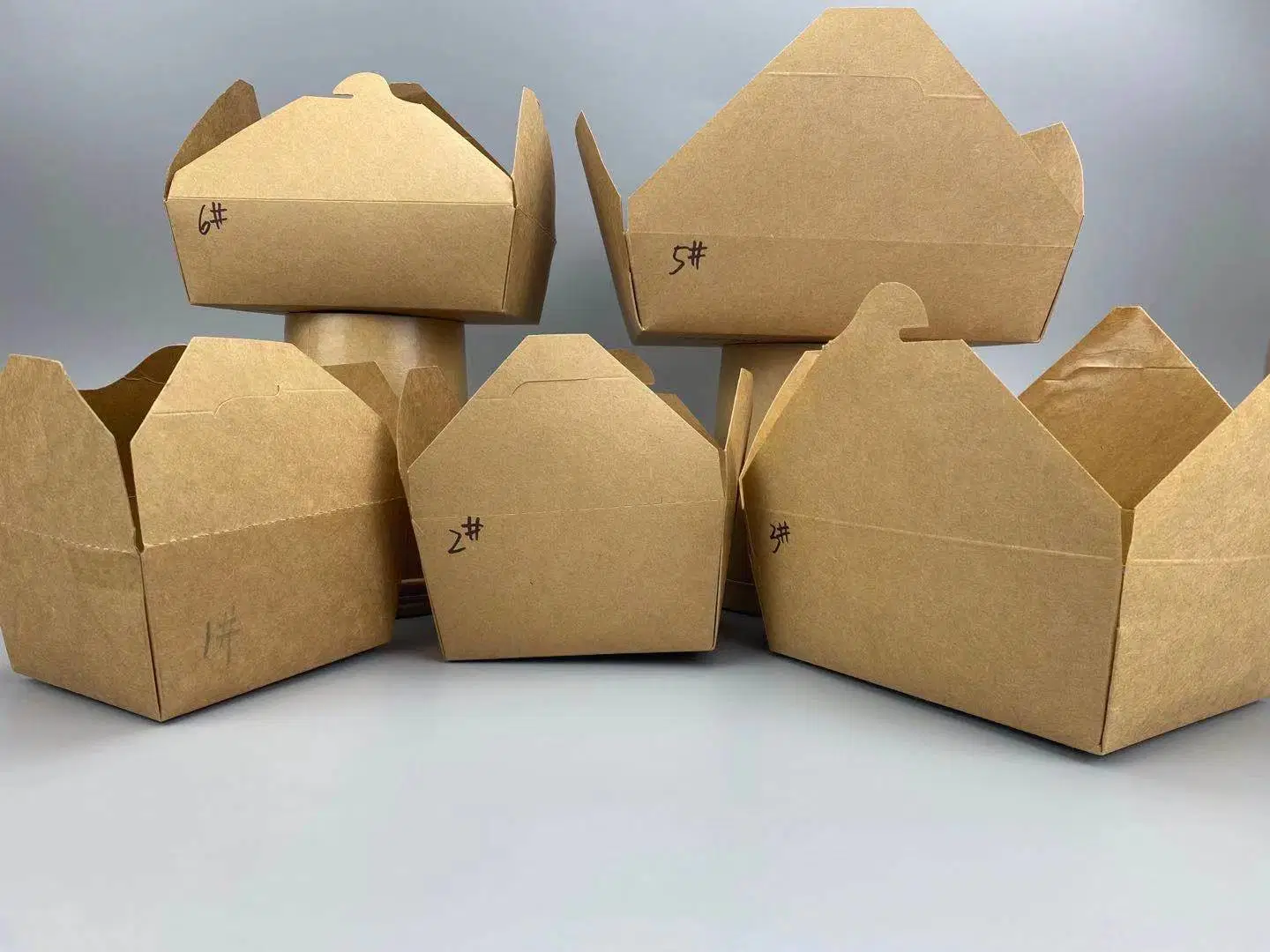 Kraft Takeaway Food Box Food Packaging Salad Paper Bowls with Lid