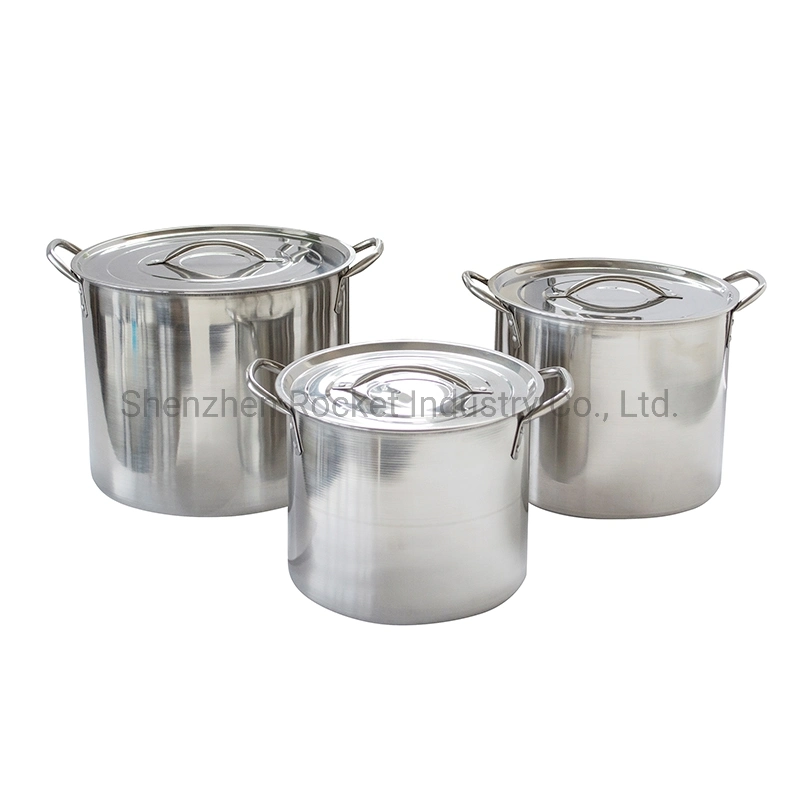 Big Cooking Pot Stainless Steel Lid High Body Stock Pot Soup Pot