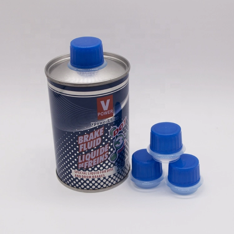 Brake Fluid Bottle Metal Tin Round Can Closures