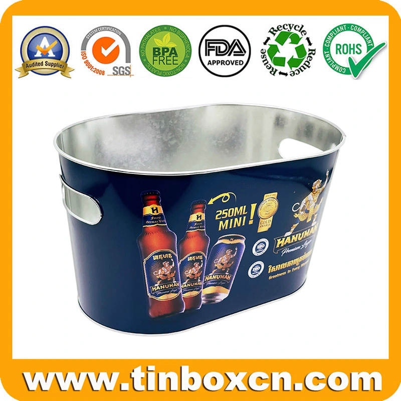 3L/5L/8L/10L/15L Galvanized Beer Tin Ice Bucket with Handle