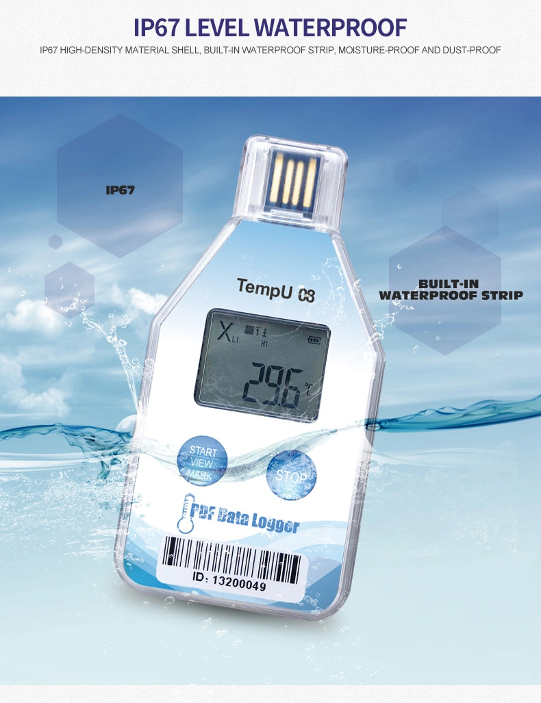 2021 China Manufacturer Tempu08 Single Use USB Temperature Data Loggers