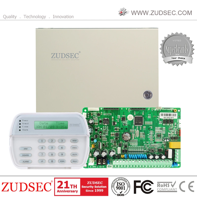 LED-Tastenfeld PSTN &amp; GSM Steel Box kabelgebundene und drahtlose Sicherheit Alarmsystem