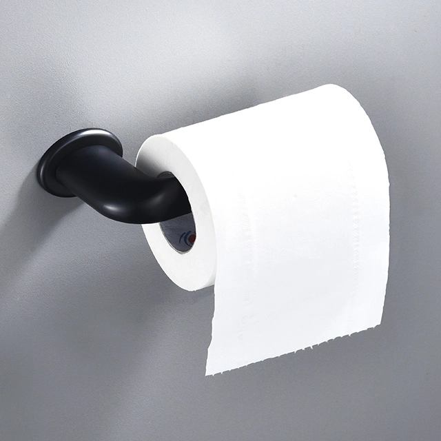 Wall Mounted Bathroom Accessories Tissue Paper Roller Brass Matt Black Paper Holder (NC6581-MB)