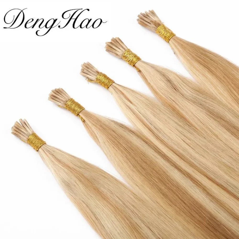 Je pointe de la trame de la peau humaine européen indien vierge 100 % Remy Hair Extension chaud CHEVEUX BRÉSILIENS DE VENTE