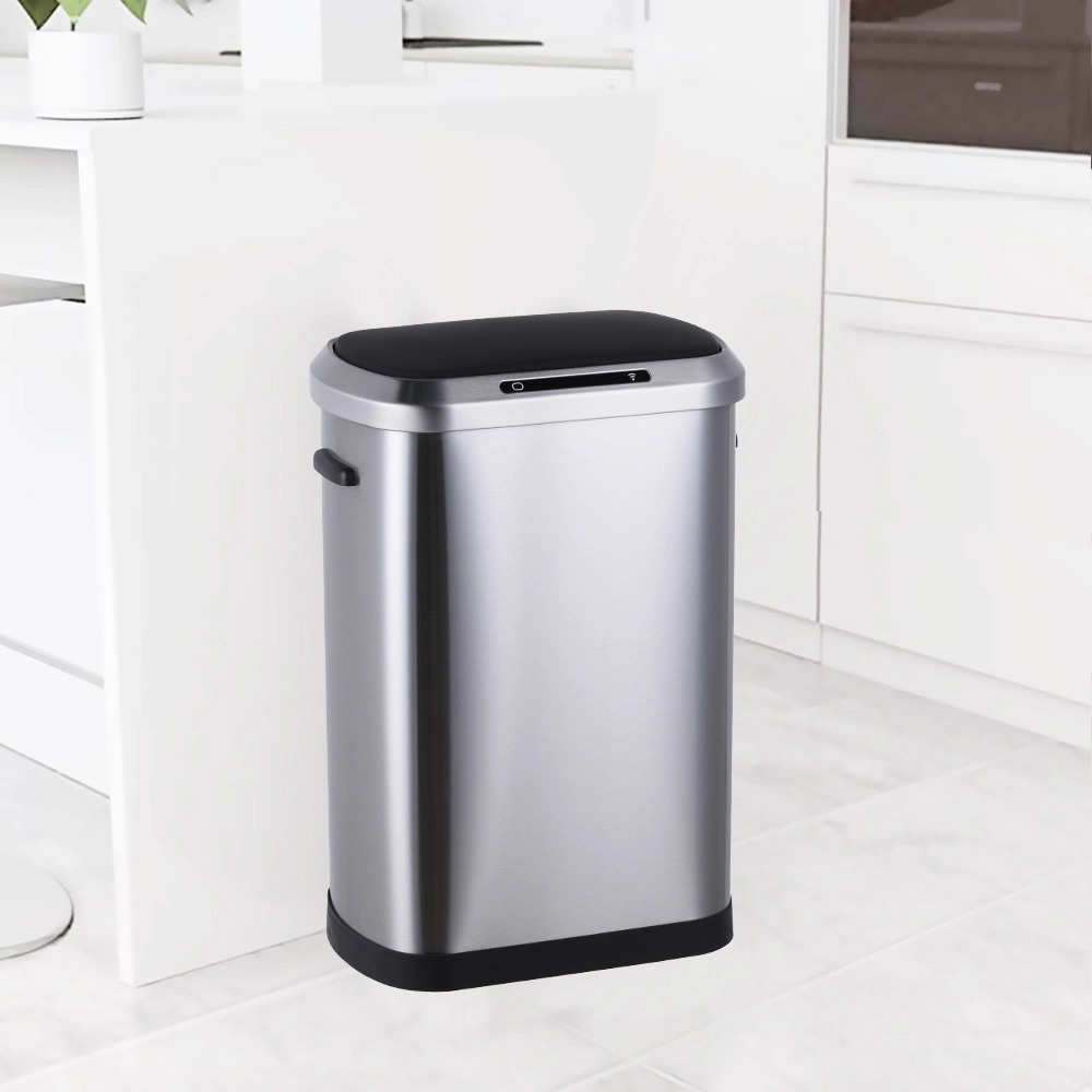 50L High Tech Motion Sensor Can Smart Trash Bin with Lid Household Rectangular Induction 50L Kitchen Dustbin