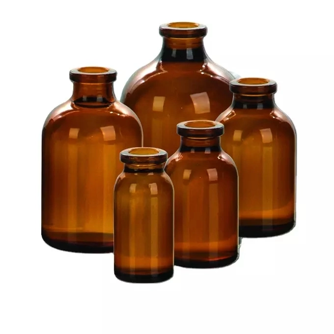 100ml Amber Mold Crimp Glass Bottle for Antibiotics