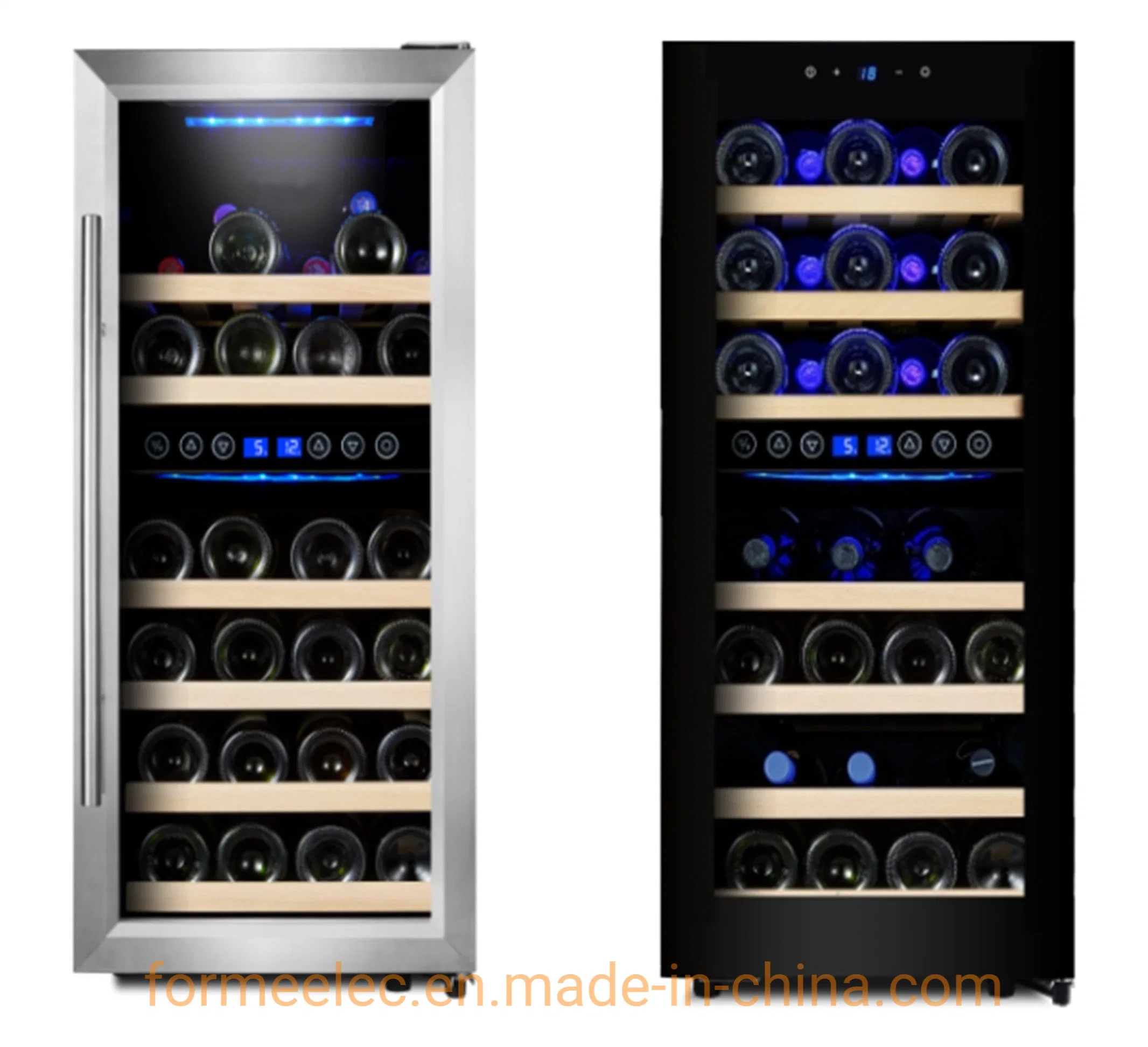 45 Flaschen Weinkühler 142L Dual Zones Temperatur Rotwein Kühlschrank Vino Showcase