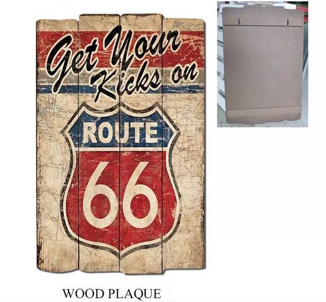 Wholesale/Supplier Wooden Plaque with Old Route 66 Designs for Wall Decor