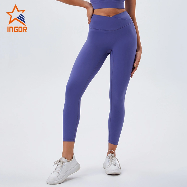 Ingor Sportswear Gym Apparel Hersteller Recycelte Yoga Leggings Custom Logo Damen Trainingsbekleidung Aktive Bekleidung Sport Fitness Frauen Yoga Bekleidung Verschleiß