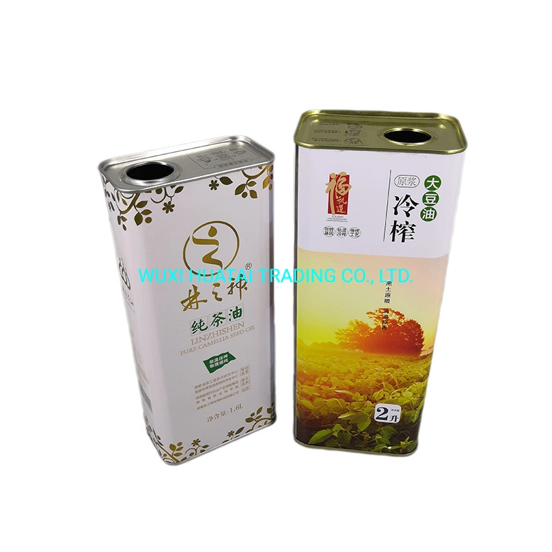 1L Olive Oil Square Food Grade Tin Can 3L Rapeseed Oil Packaging Box