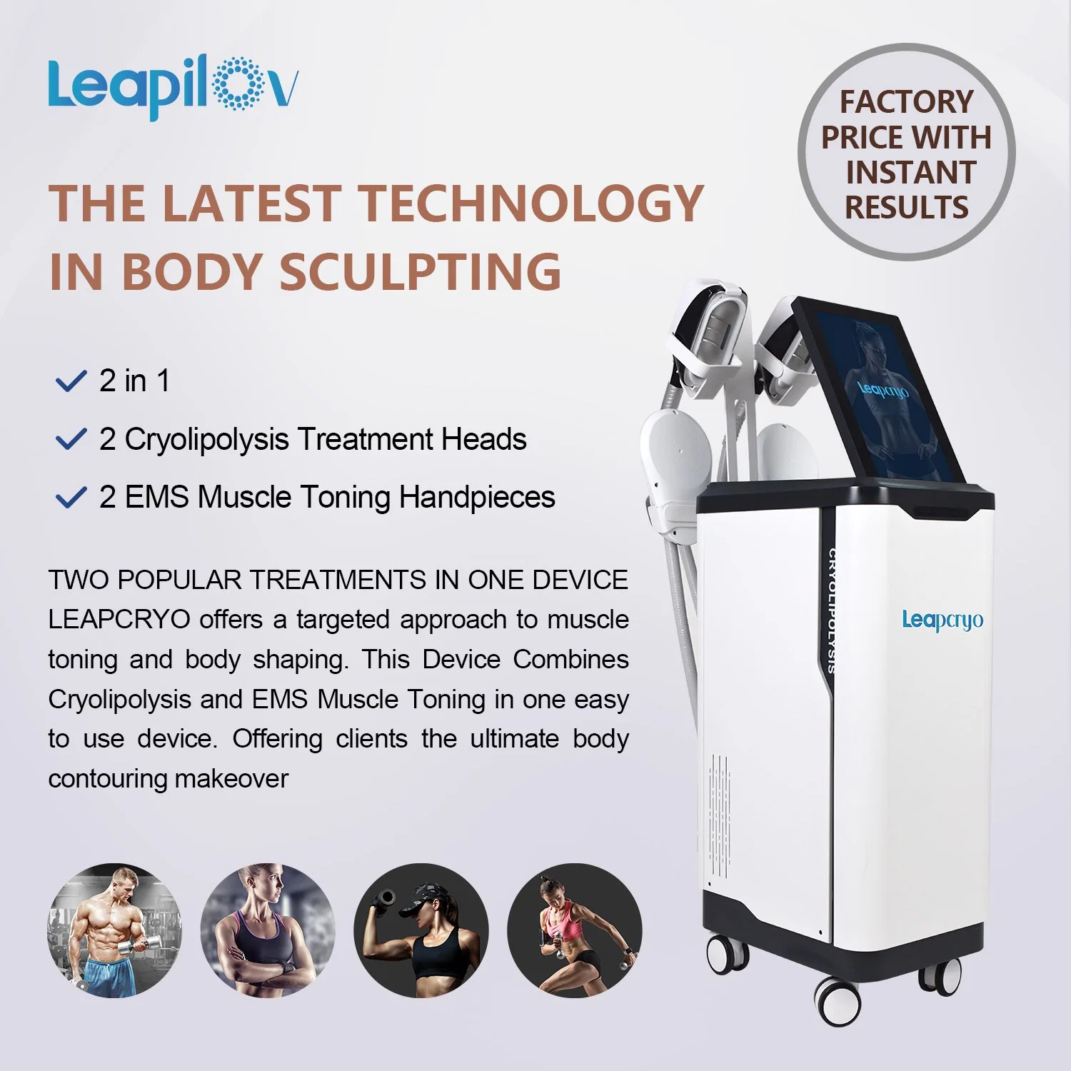 Cryo and EMS 2 in 1 Multi-Functional Cryolipolysis Body Shaping and Muscle-Building