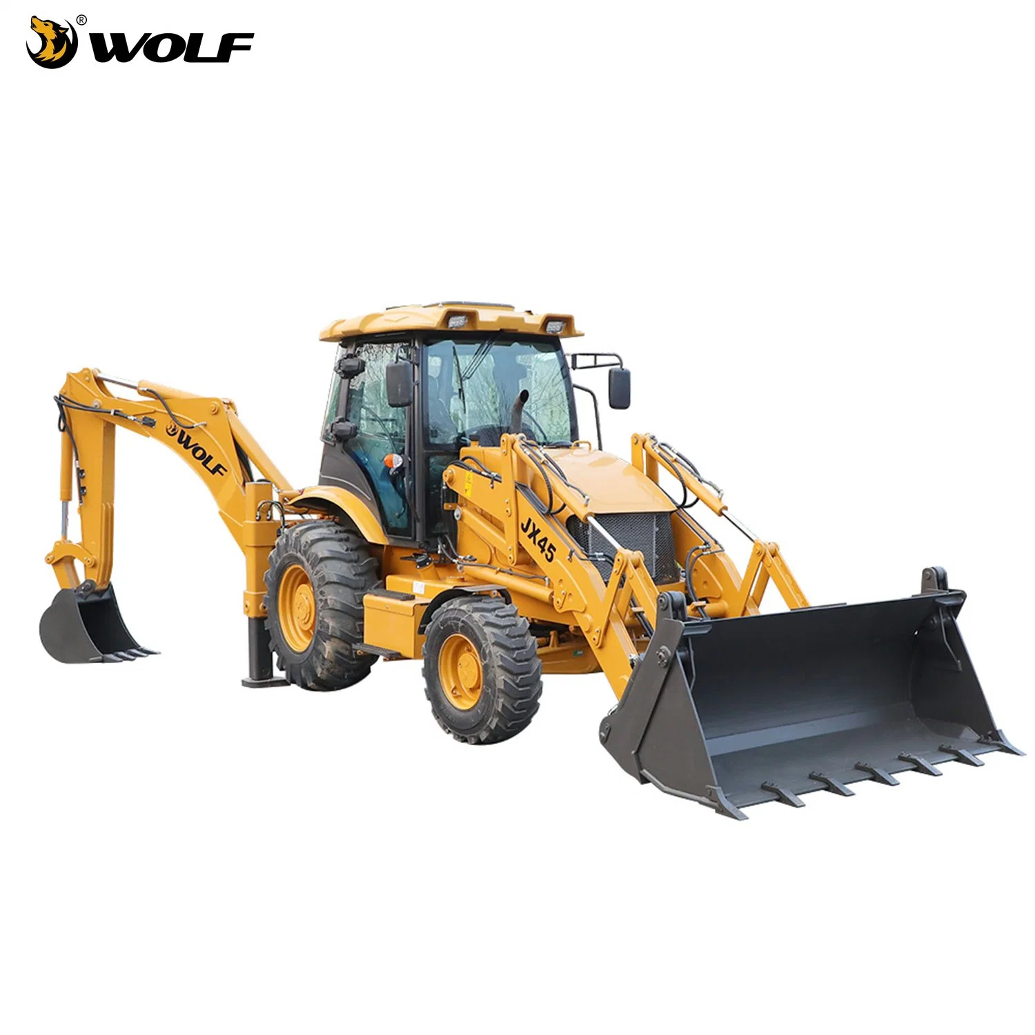 Wolf con CE/1m3 de capacidad/cabina/ROPS/FOPS Wz30-25/Jx45 2t/2,5 t 95/100hp mejor de la ruedas y cargadora retroexcavadora