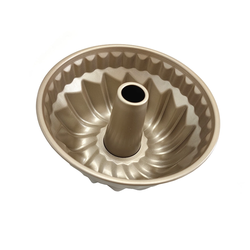 ODM&OEM S/L Sizes Golden Non Stick Aluminum Kugelhopf Cake Pan Pound Bundt Cake Tin Mold Cake Baking Tube Pan