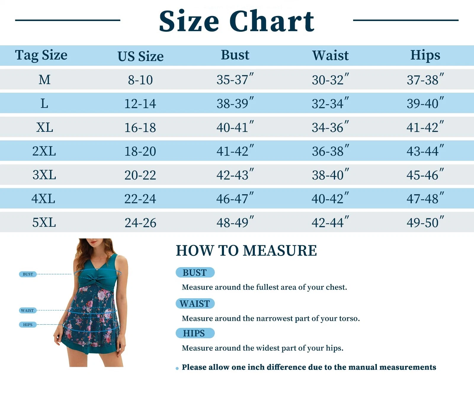 Ladies Plus Size Printing Padded High Waist Swim Dress