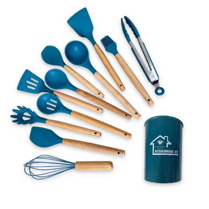 Beech Silicone Cooking Spatula 12 Pieces Kitchenware Set