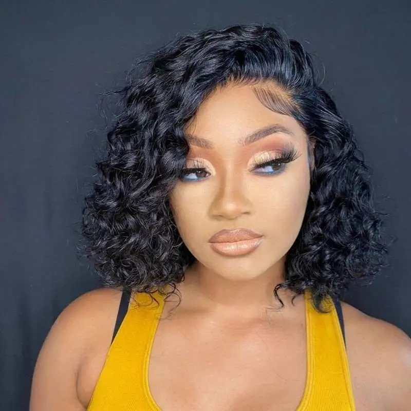 Neue Mode Synthetische Perücke Frauen′ S kurze Curly African klein Lockiges, Schwarz Braunes Lockiges Haar