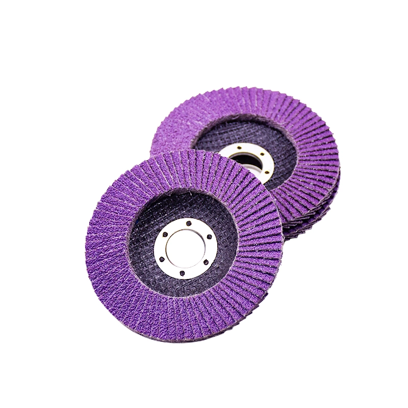 4" 80# High Stock Removal Imported Purple Ceramic Flap Disc as Abrasive Tooling for Angle Grinder