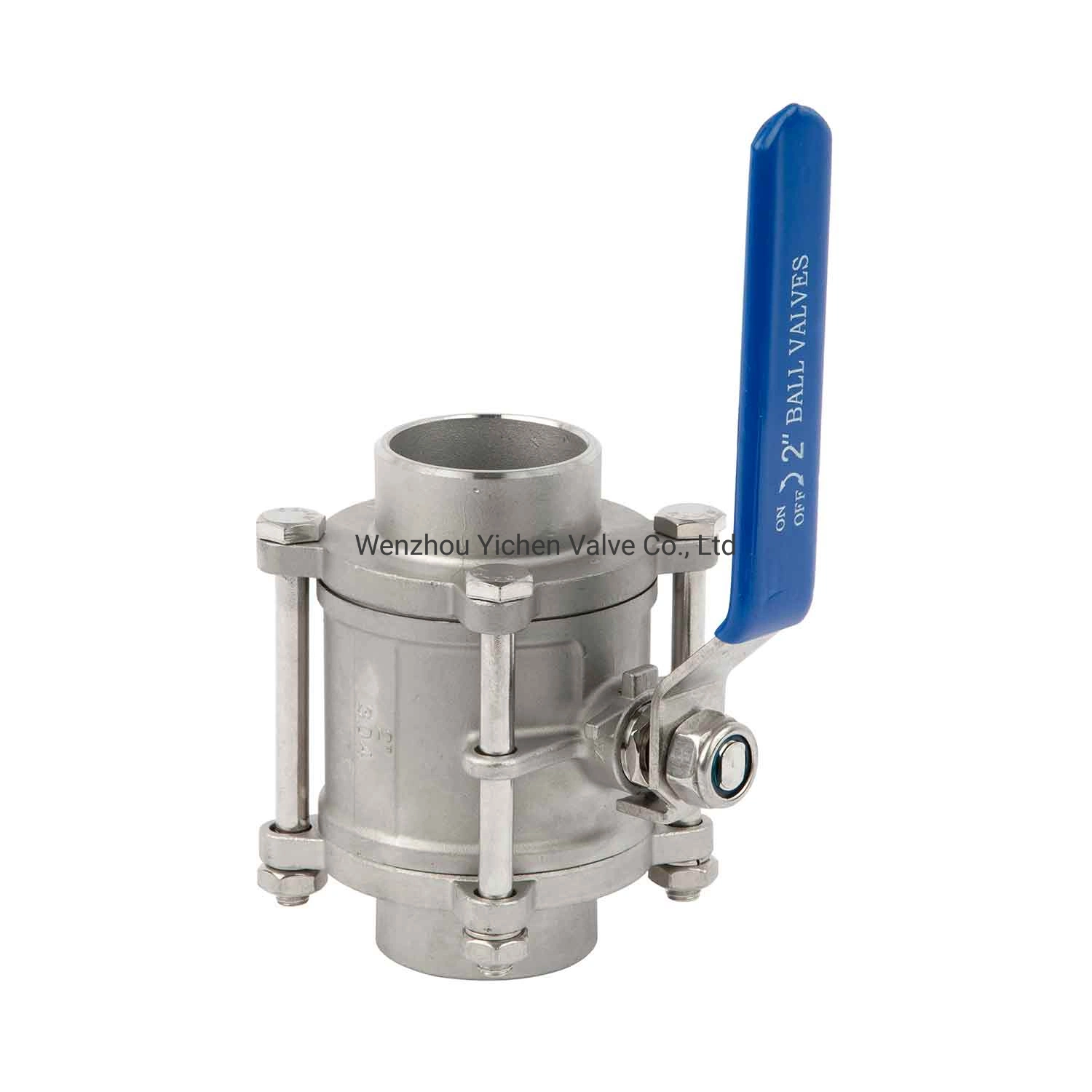 316L Low-Carbon Stainless Steel Three-Piece Threaded Ball Valve