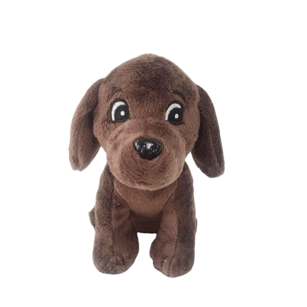 Plush Stuffed Animal Toys Running Black Dog for Kids