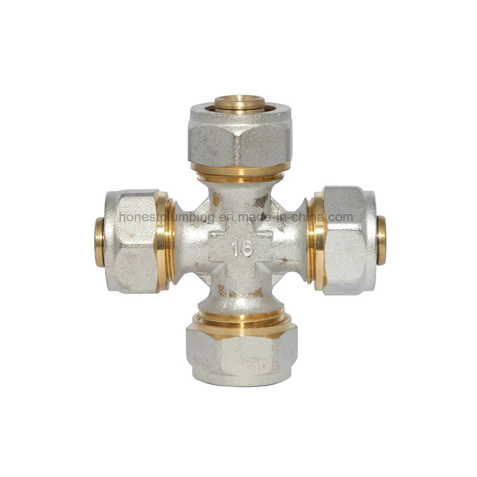 Brass Cross for Pex-Al-Pex Pipe